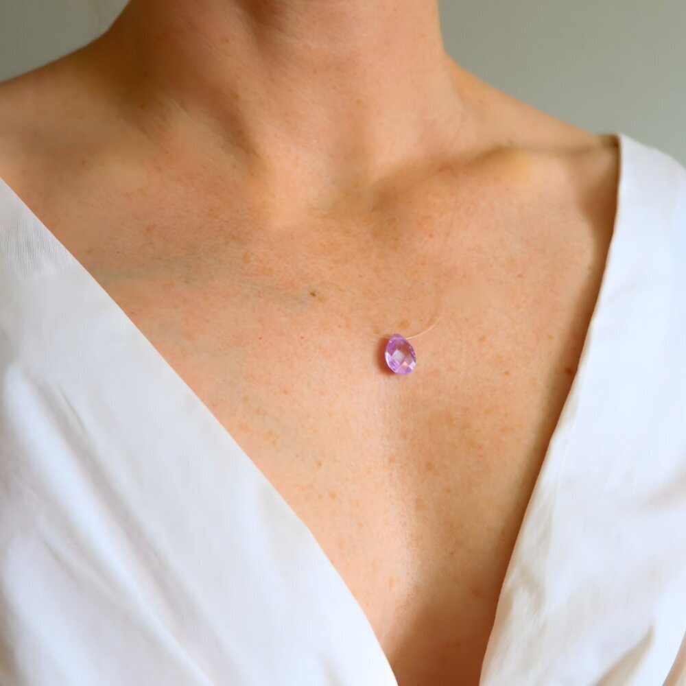 Teardrop Amethyst Necklace - Picture 2 of 3